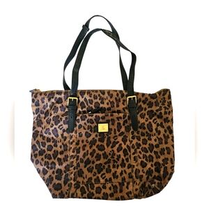 Lauren Ralph Lauren Animal Cheetah Leopard Print Nylon Shoulder Bag